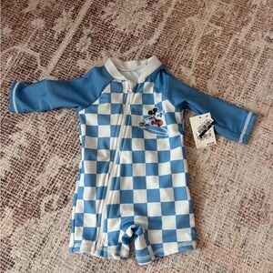 Disney Baby Light Gray Sweatshirt with Green Logo